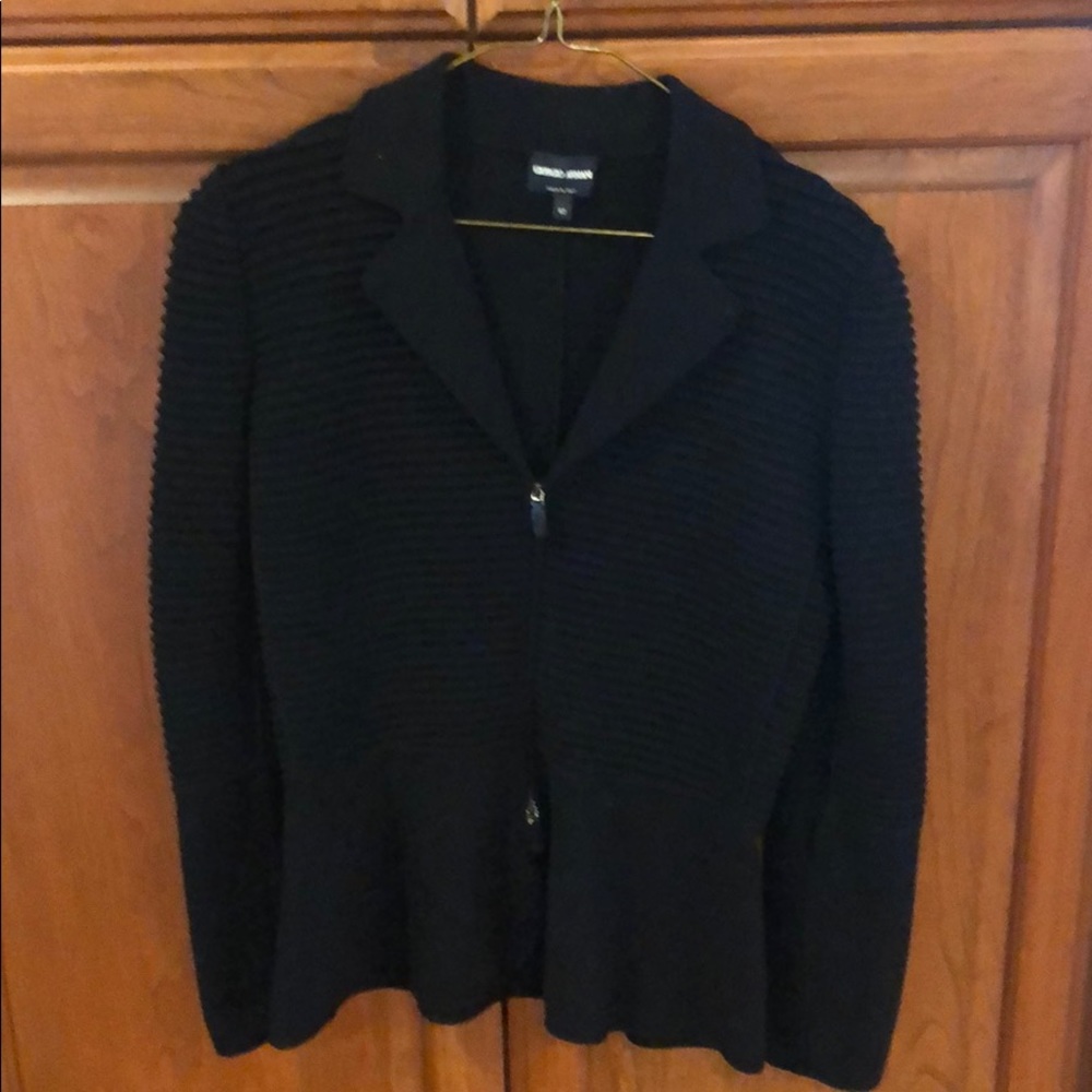 Cozy Giorgio Armani black sweater jacket